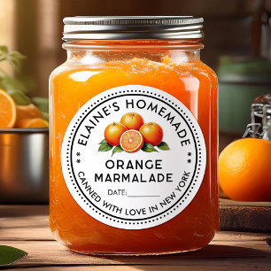 Redonda Naranja personalizado de marmalade pegatina con na
