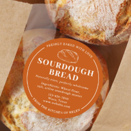 Redonda Naranja ruso Pegatina de pan Sourdough Bakery