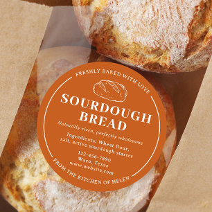 Redonda Naranja ruso Pegatina de pan Sourdough Bakery