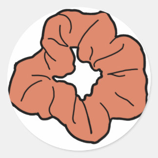 Redonda Naranja Scrunchie Pegatina