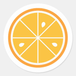 Redonda Naranja slice citrus Pegatina