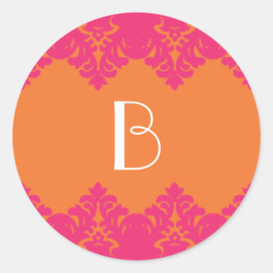 Redonda Naranja y Pegatina de Damasco Rosado Caliente