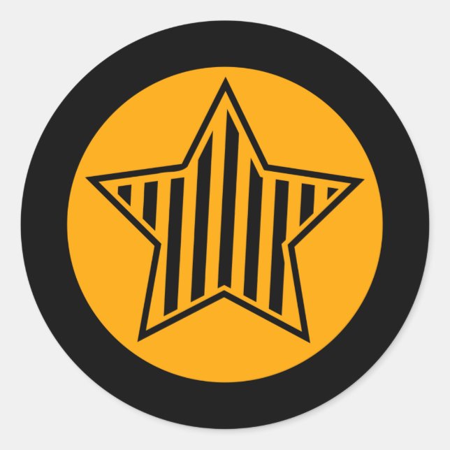 Redonda Naranja y Pegatina de la Ronda Estrella Negra (Anverso)