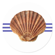 Nautical Seashell - Pegatina del Círculo