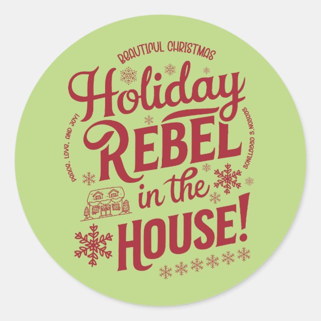 Redonda Navidad | Pegatina de Año Nuevo (Anverso)