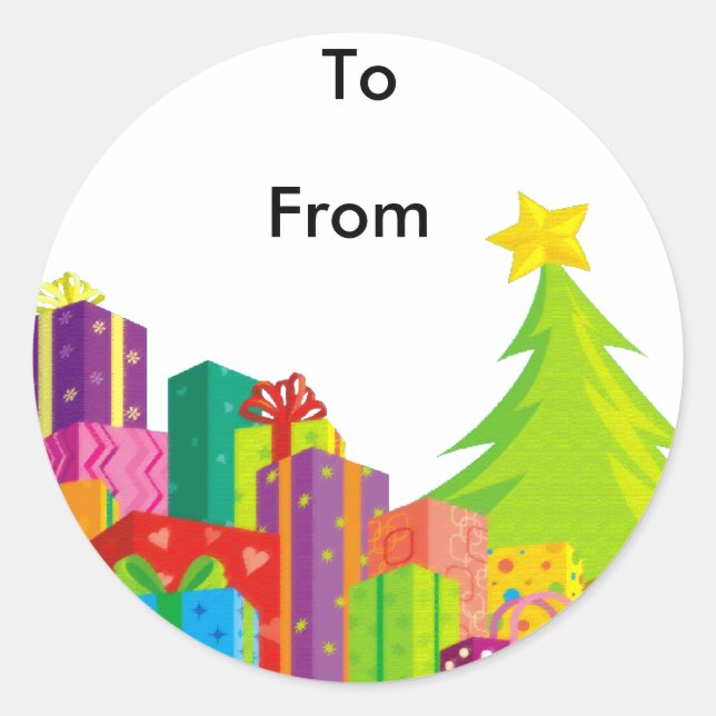 Redonda Navidad presenta Pegatina (Anverso)