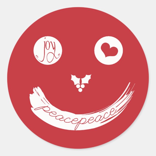 Redonda Navidades aman a la Pegatina de vacaciones de la a (Anverso)