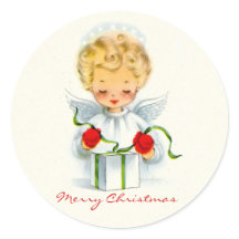 Navidades Angel Wrapping Gift Pegatina