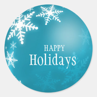 Redonda Navidades Azules Ball Snowflakes pegatina