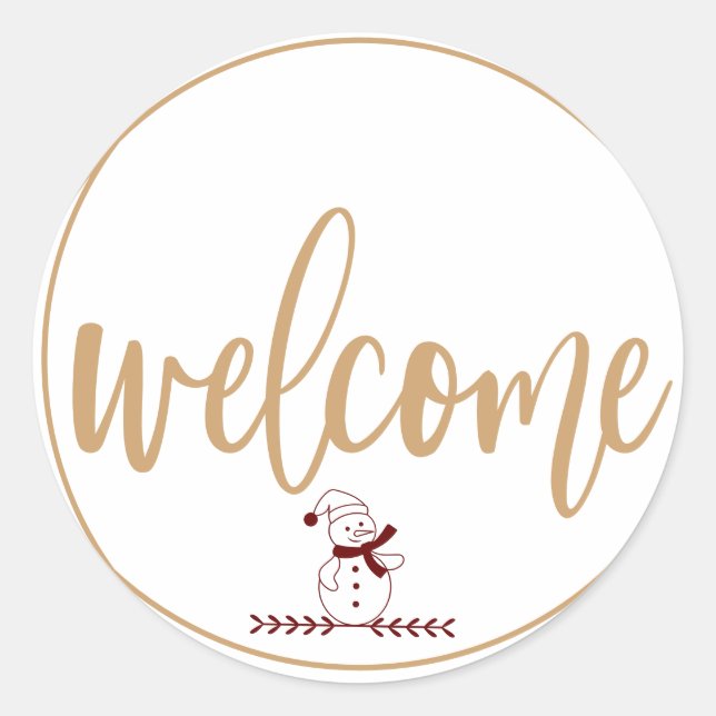 Redonda Navidades Bienvenidos Pegatina de la Ronda de Vaca (Anverso)