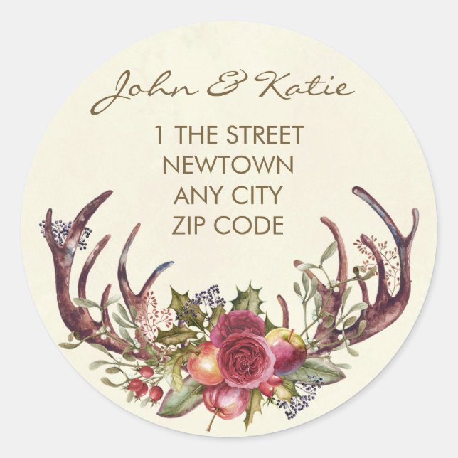 Redonda Navidades cambio de dirección pegatina invierno ho (Anverso)