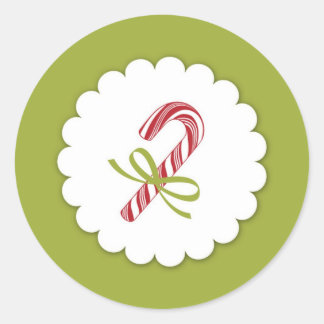 Redonda Navidades Candy Cane Pegatina