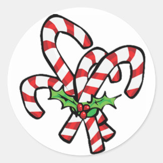 Redonda Navidades Candy Cane Pegatina