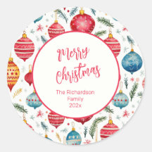 Navidades caprichosos Pegatina de ornamentos de ép