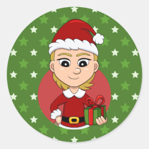 Redonda Navidades chica personalizado pegatina redondo clá