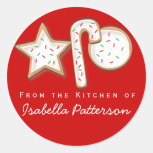 Redonda Navidades cocina del Pegatina de cocina rojo