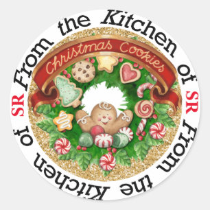 Redonda Navidades Cocina Pegatina - SRF