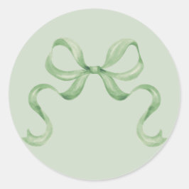 Redonda Navidades de acuarela Bow Pegatina - Verde