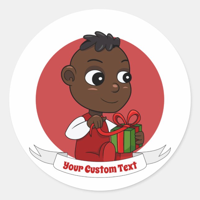 Redonda Navidades  de bebé personalizado Pegatina redondo  (Anverso)