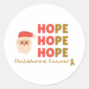 Redonda navidades de cáncer infantil Pegatina de esperanza