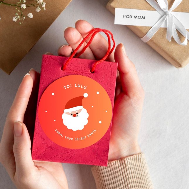 Redonda Navidades de matrimonio Santa Claus Pegatina redon (From Santa Claus Classic Round Sticker)