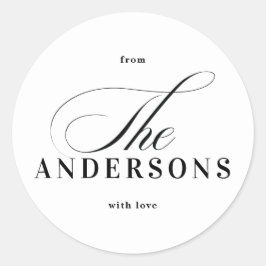 Redonda Navidades de nombre familiar simple Pegatina de va