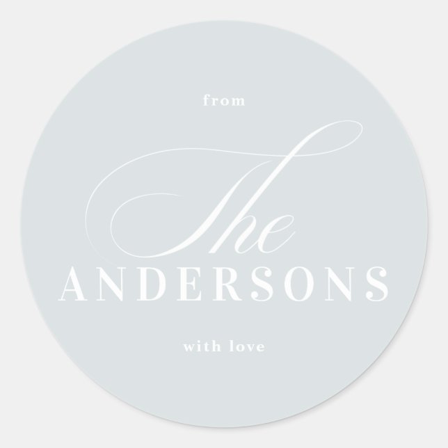 Redonda Navidades de nombre familiar simple Pegatina de va (Anverso)