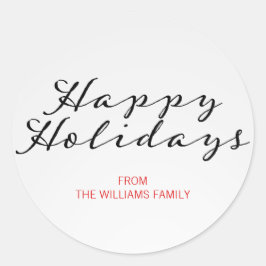 Redonda Navidades de Plaid Clásicos Pegatina Felices Vacac