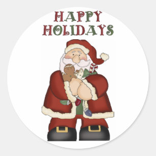 Redonda Navidades de Santa Claus se divierten con Pegatina