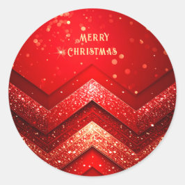Redonda Navidades decorativos rojos Purpurina Pegatina de 