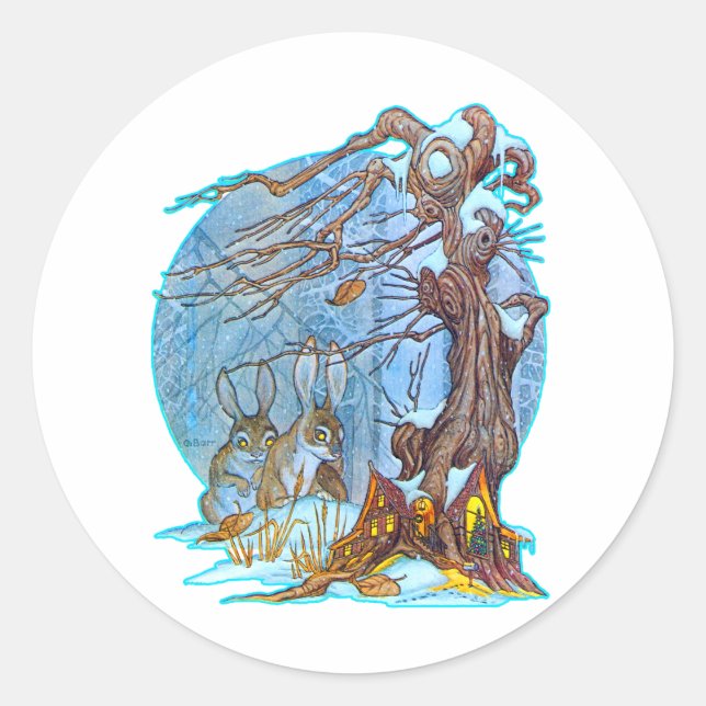 Redonda Navidades del Pegatina Elf Hall (Anverso)