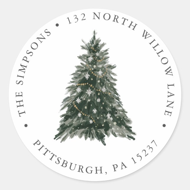 Redonda Navidades Dirección de Retorno de Tre Pegatina red (Anverso)