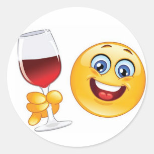 Redonda navidades emoji pegatina vino conjunto de 20