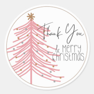 Redonda Navidades empaquetando Pegatinas, gracias Pegatina