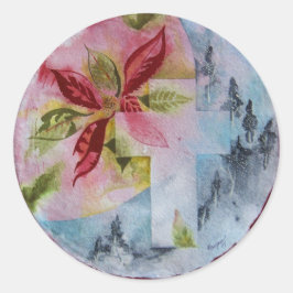 Redonda Navidades en Pegatina Rojo