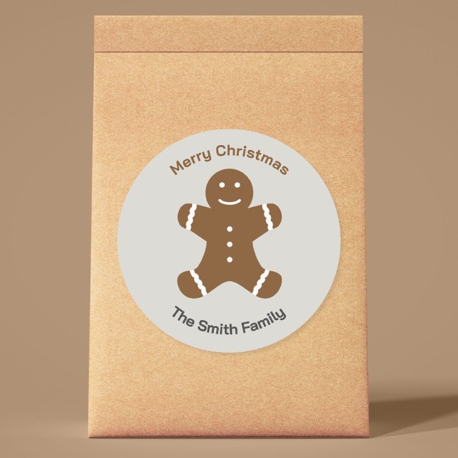 Redonda Navidades Gingerbread Man Pegatina (Christmas Gingerbread Man Sticker)