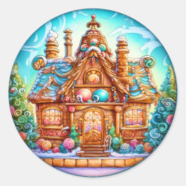 Redonda Navidades Gingerbread Pegatina