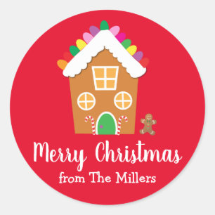 Redonda Navidades Gingerbread Pegatina