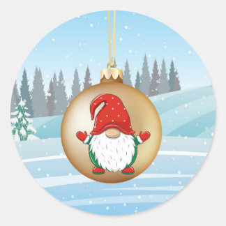 Redonda Navidades gnome pegatina