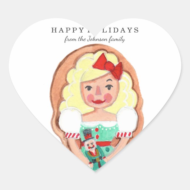Redonda Navidades Holiday Nutcracker Clara | PEGATINA (Anverso)