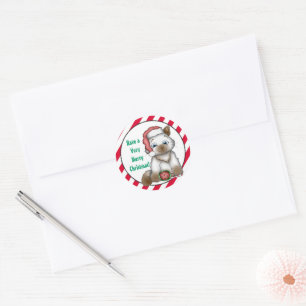 Redonda Navidades Kitty Holiday Greetings pegatina