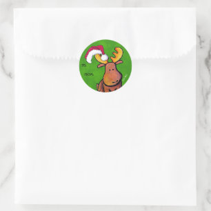 Redonda Navidades Moose Classic Round Pegatina