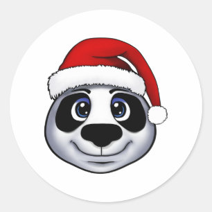 Redonda Navidades Panda Pegatina