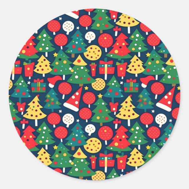 Redonda Navidades Patrón 1 - Pegatina (Anverso)