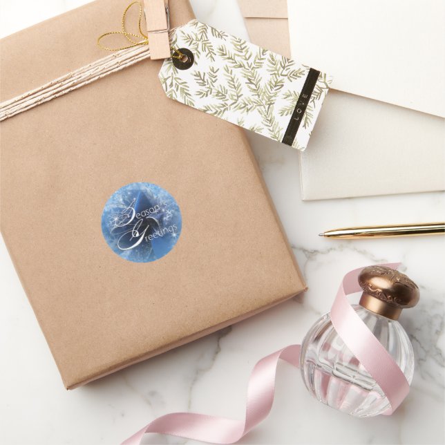 Redonda Navidades Pegatina de cinta azul (Regalar)