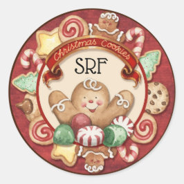 Redonda Navidades Pegatina de cookies