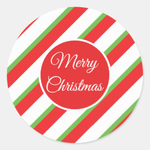 Redonda Navidades pegatina de patrones de líneas diagonale