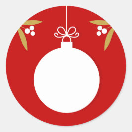 Redonda Navidades Pegatina de pelota. Colocar el texto.
