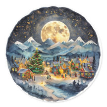 Navidades Pegatina de pueblo, Pegatina de la escen