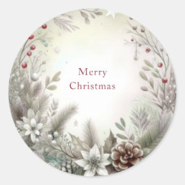Redonda Navidades Pegatina de vacaciones de invierno